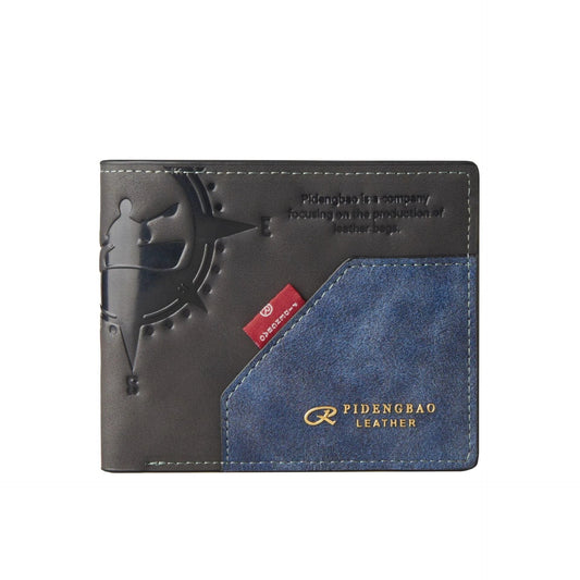 Multi-card-slot Large Capacity Pu Stitching Men's Retro Short Wallet