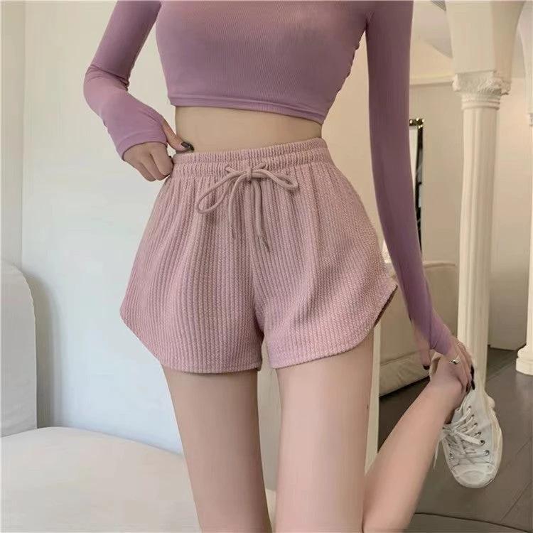 Waffle Casual All-Match Sports Shorts For Women