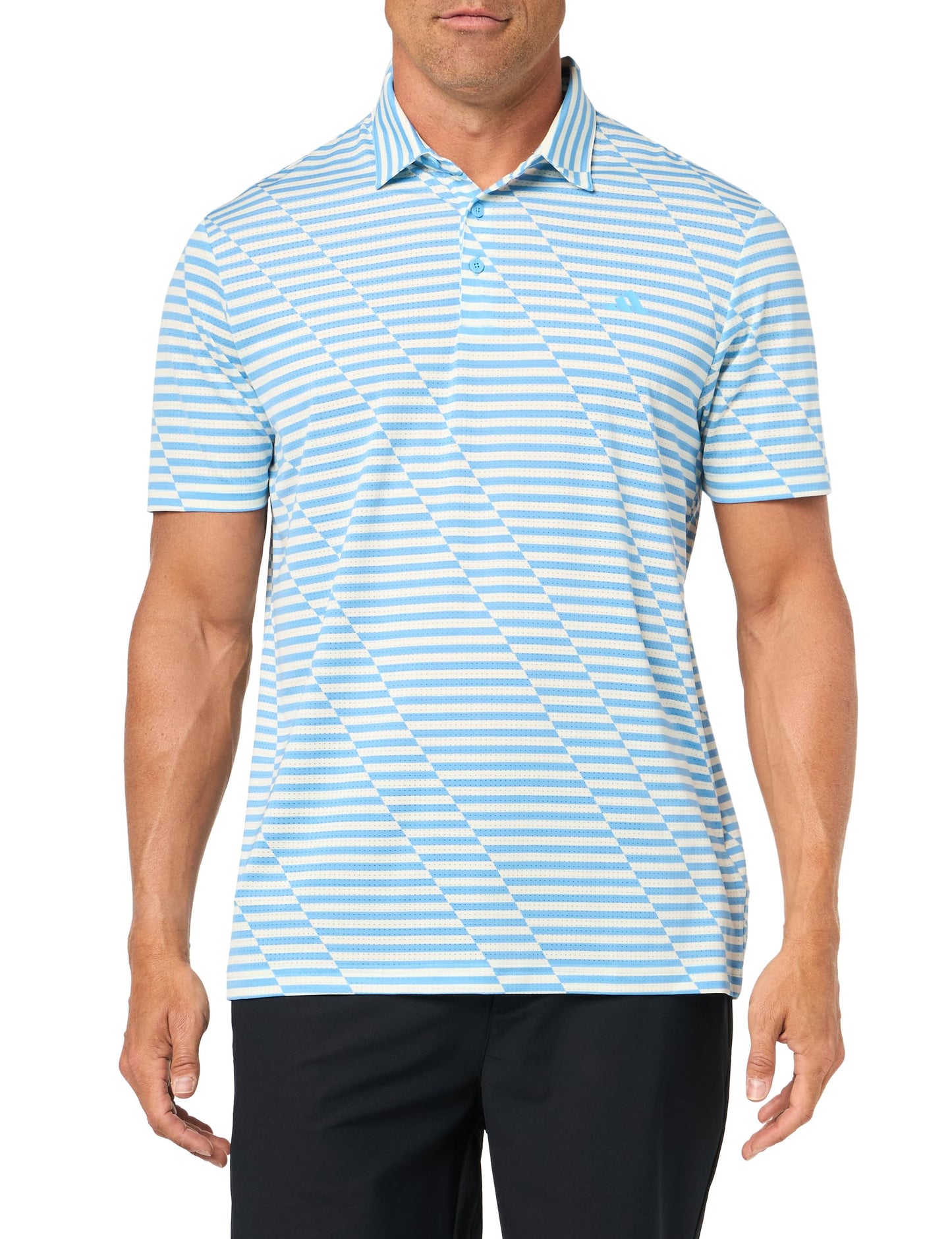adidas Mens Ultimate365 Mesh Print Polo SEBLBUIvory