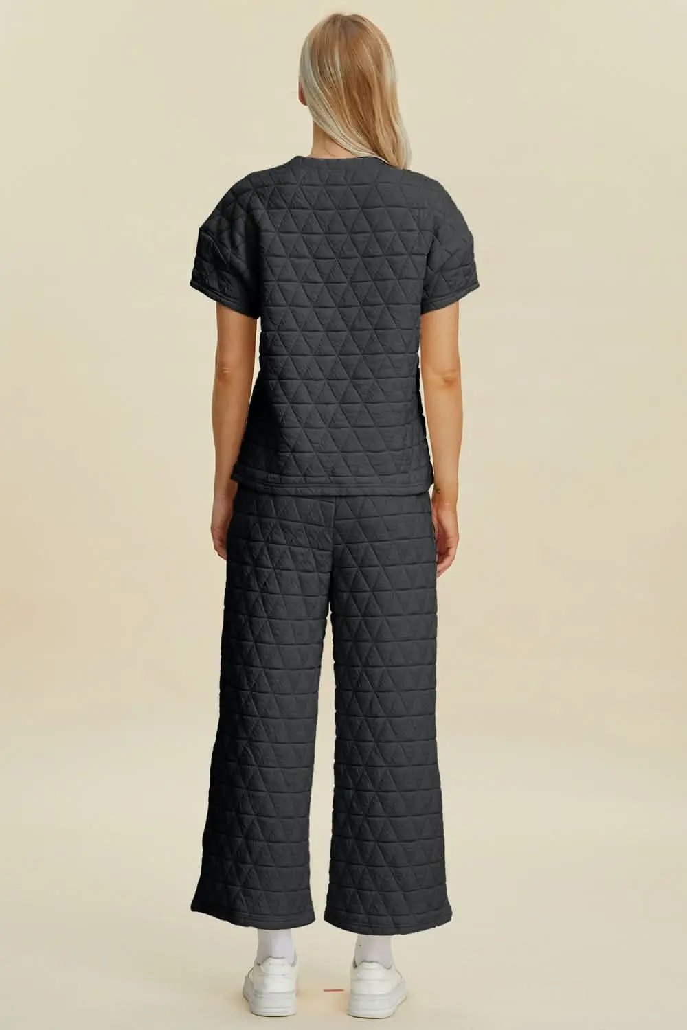 Women's Clothing Set - Textured Knit - Casual Loungewear