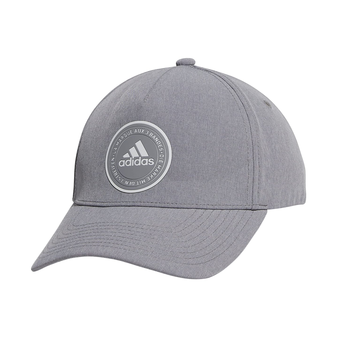 adidas Mens Lifestyle Structured Stretch Fit Hat HeatherLightGrey/Black/Grey Large-X-Large