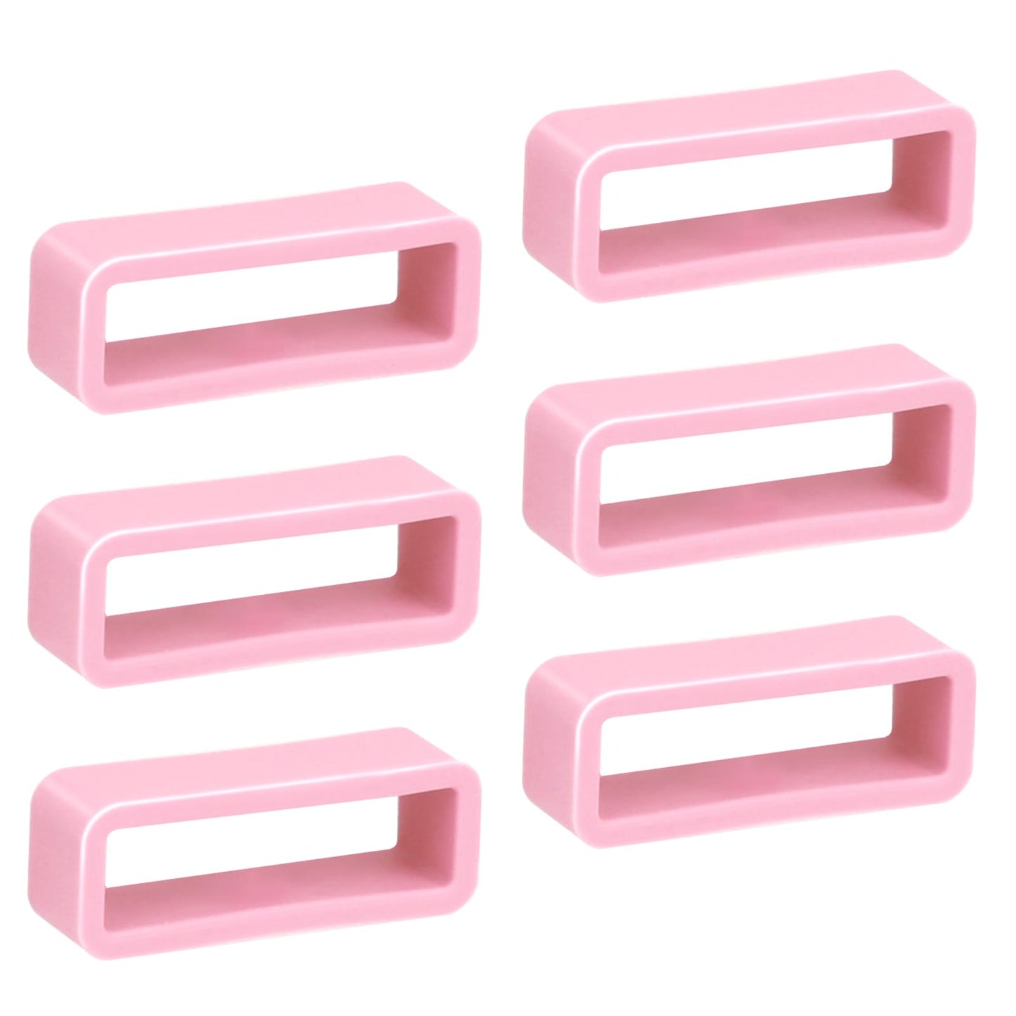 6 PCS Silicone Watch Band Loops 18mm Watch Strap Holder Watch Strap Loops Fastener Rings Light Pink Watch Band Keepers Replacement Watch Band Strap Loops for Smart Sport Watch Band Holder