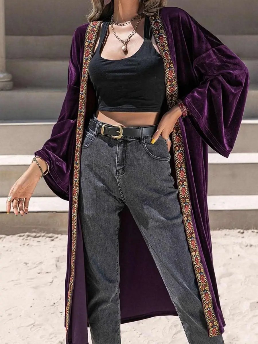 Sweaters Trendsi Embroidered Cardigan Women's Open Front Long Sleeve Stylish Layering
