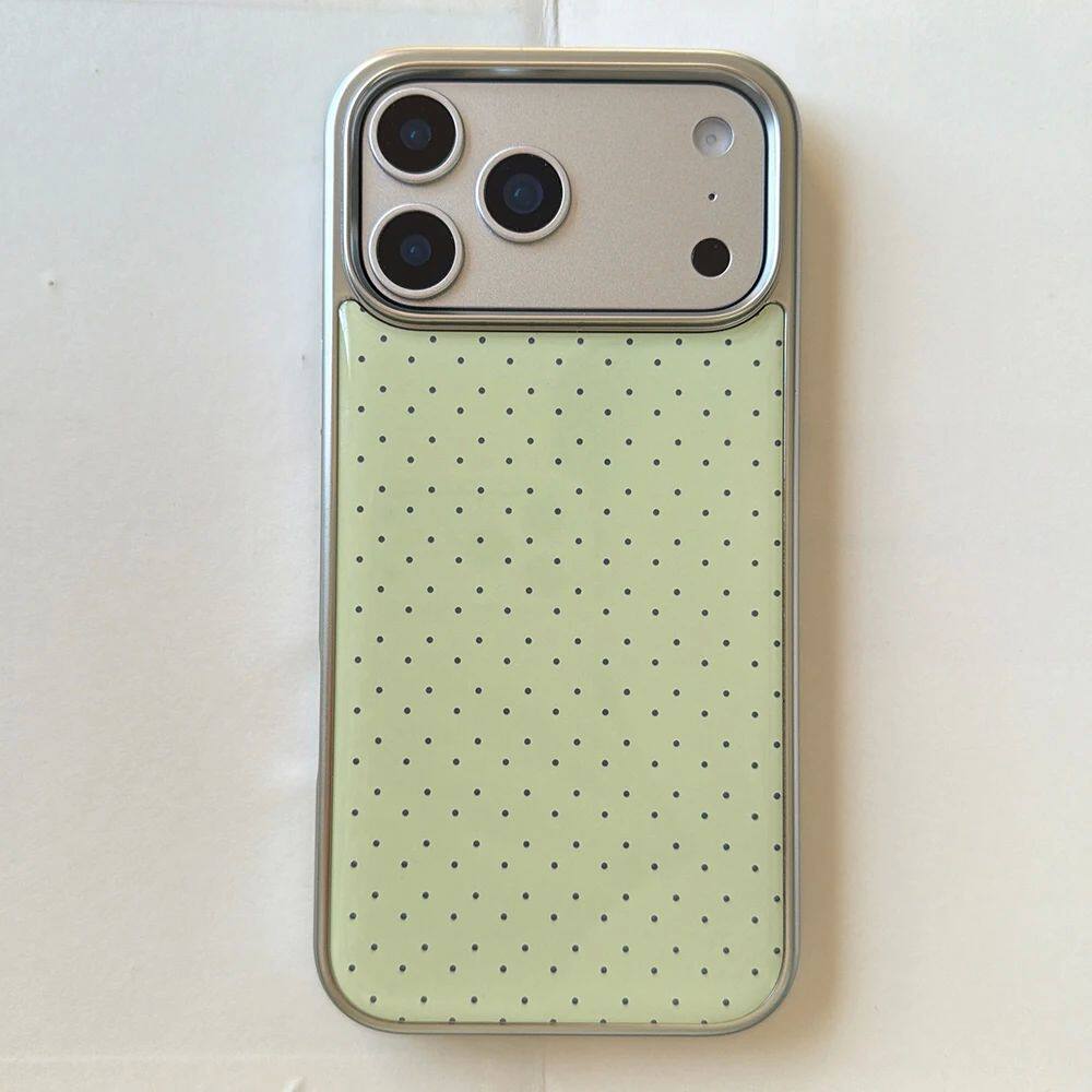 Polka Dot Pattern Silver Plated Phone Case