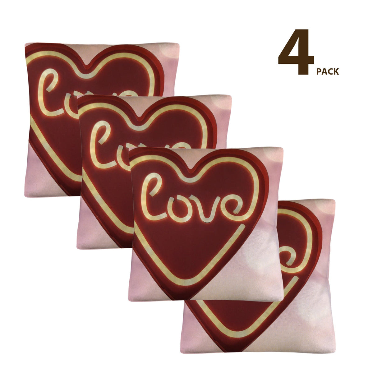 Love in Red Heart Pillow Covers Throw Pillow Cases - 18" x 18"