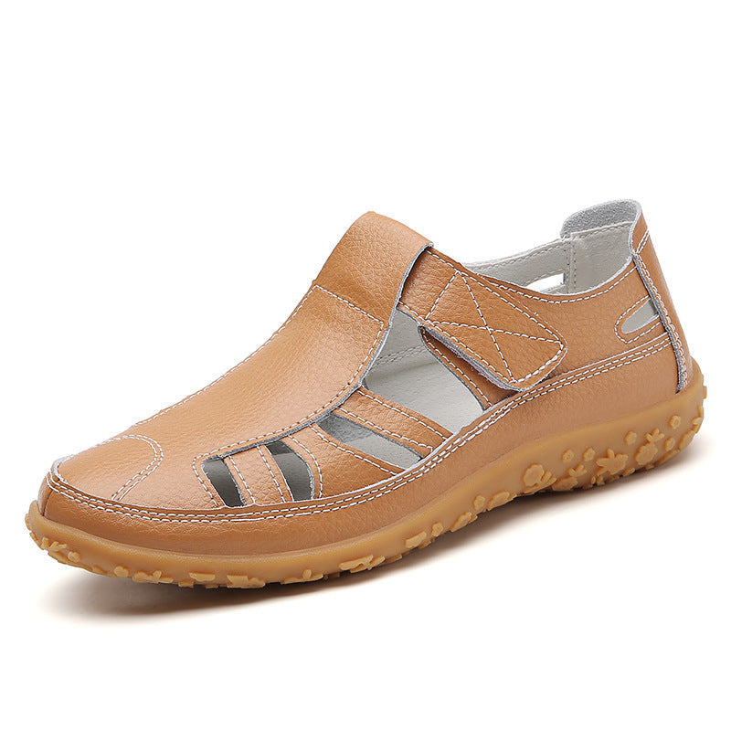 Women's Handmade Retro Soft Sole Leather Velcro Casual Shoes