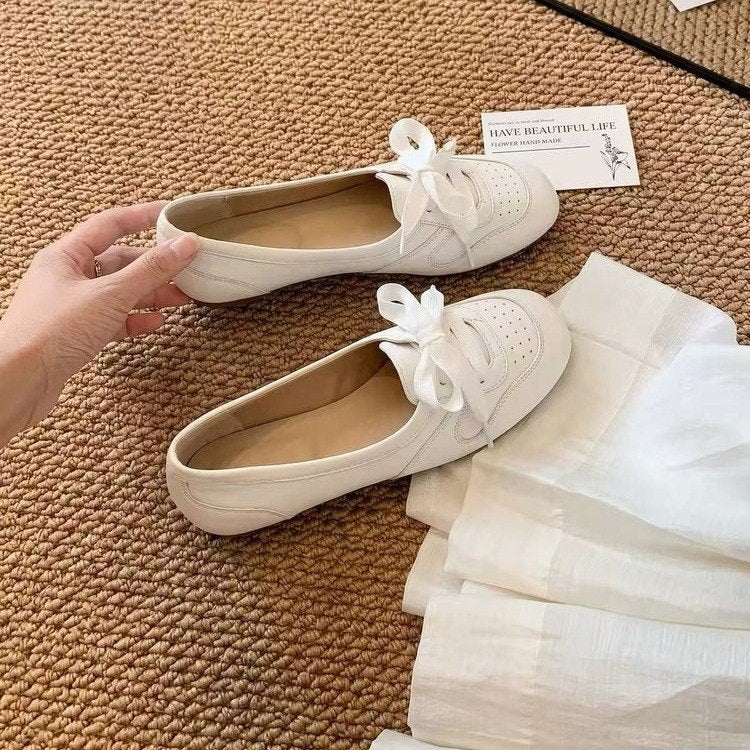 Niche Design Ballet Shoes, Strappy Leather Casual Flats, Mary Janes, Soft Sole Sneakers & Single Shoes For Women