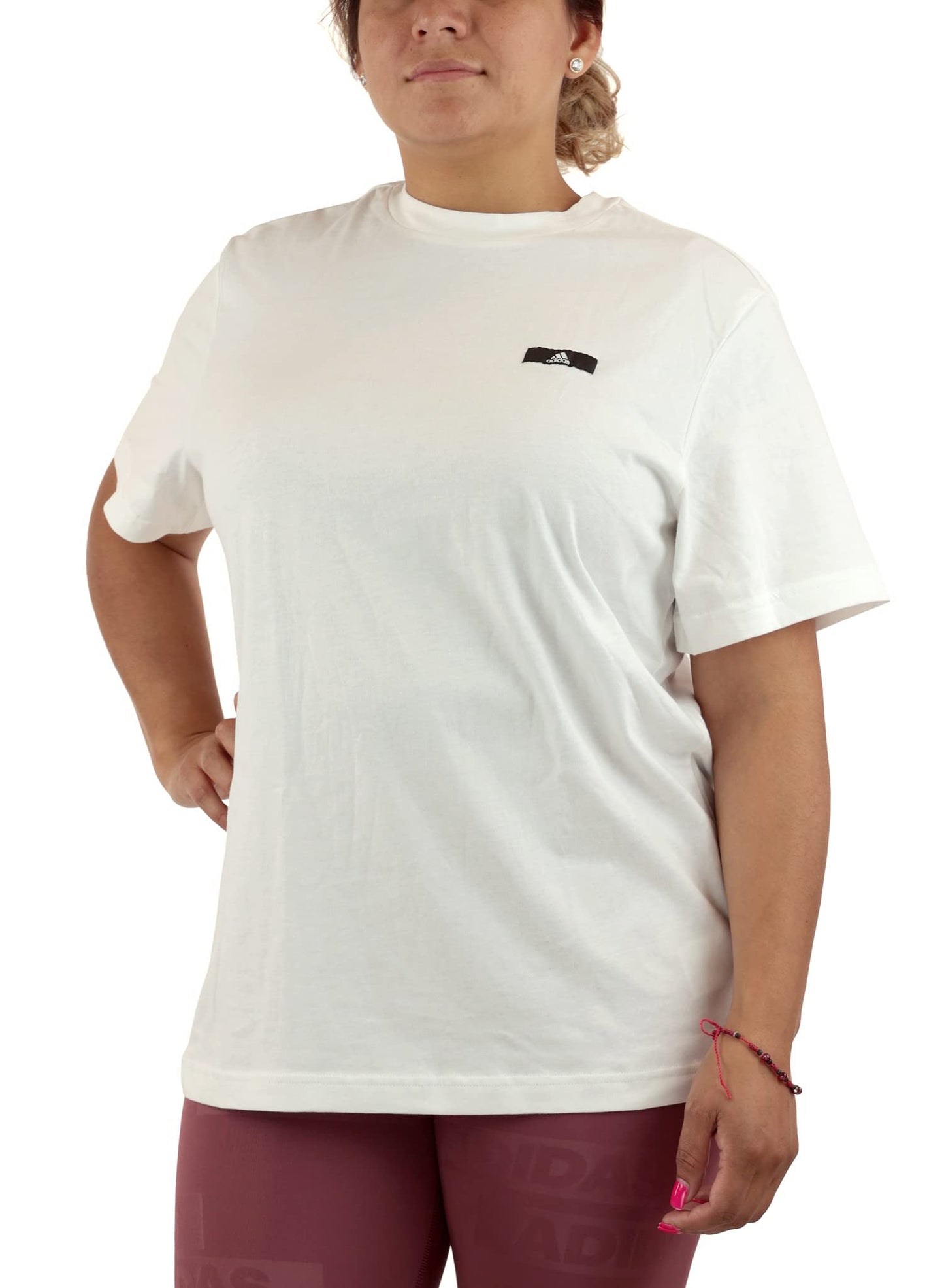 adidas Womens Label Short Sleeve T-Shirt White X-Large