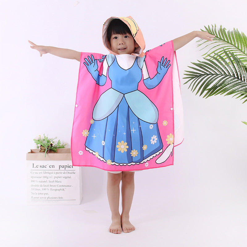 Microfiber Children's Cloak Double-sided Velvet Quick-drying Beach Towel