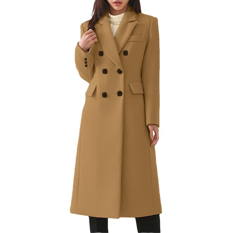 New AutumnWinter Simple Womens Wool Coat