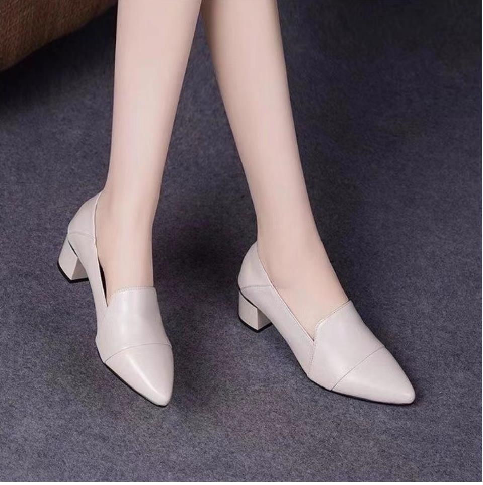 Women's Pointed-Toe Block Heel Flats