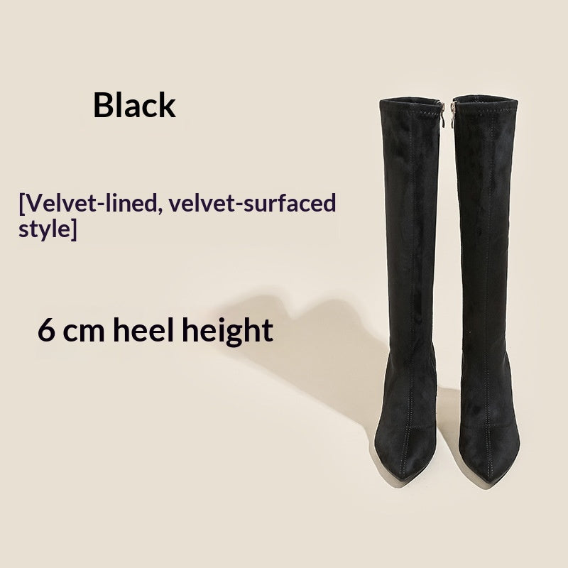 Beige Genuine Leather Pointed Toe Stiletto Ankle Boots - Women's Slim Fit High Heel Side Zipper Autumn Winter Footwear