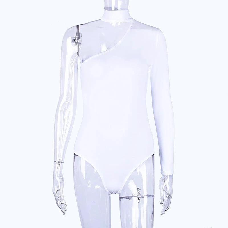 One-shoulder Sexy Irregular Bodysuit