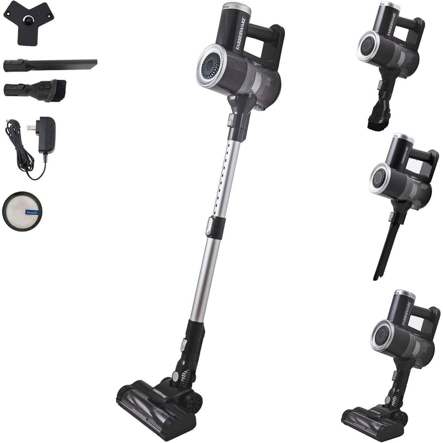 Farberware Cordless Pro Stick Vacuum Cleaner, Powerful Suction with 2 Speeds for Carpet and Hard Floors, Converts to Handheld Vacuum