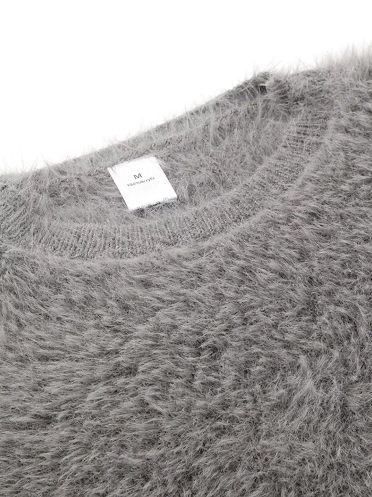Fuzzy Round Neck Long Sleeve Sweater