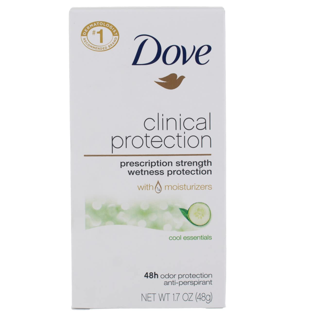 Dove Clinical Protection Anti-Perspirant Deodorant Solid Cool Essentials 1.70 oz (Pack of 4)