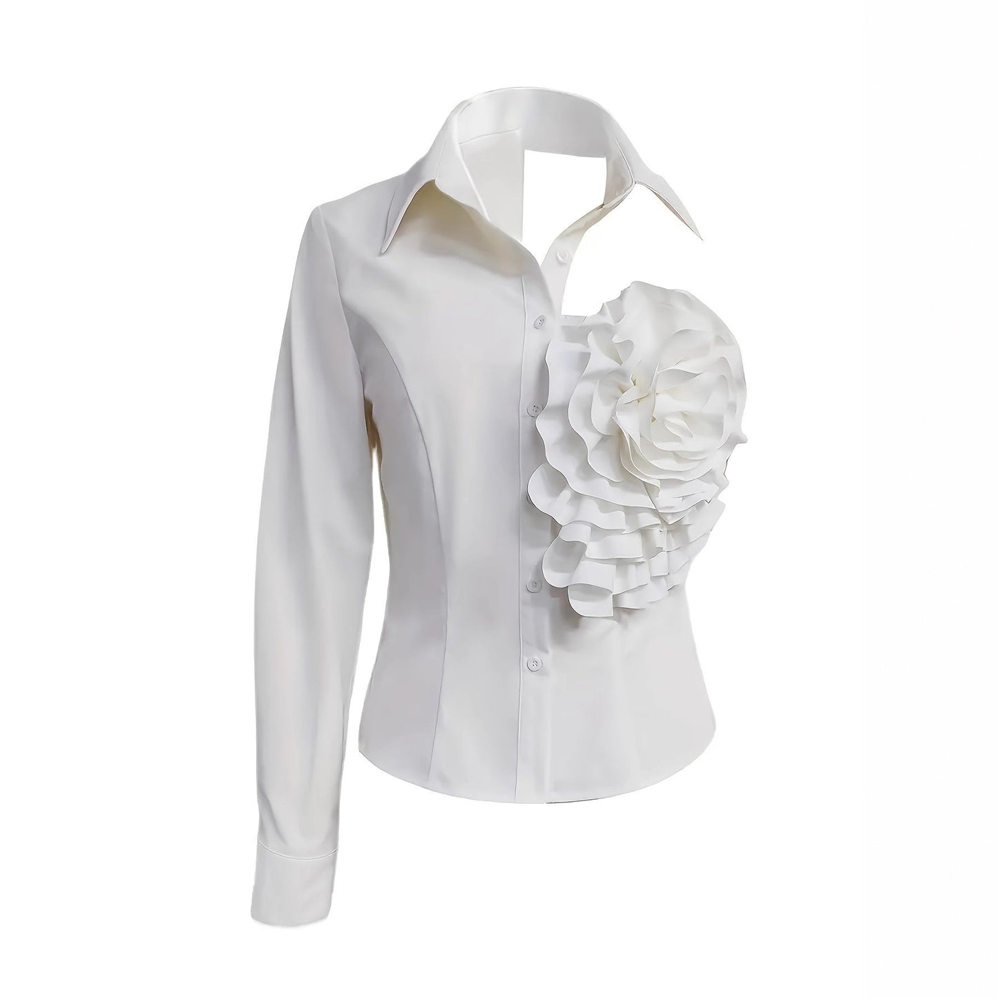 White Blouse With A One-shoulder TOP See size chart under “more details”