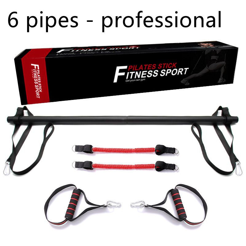 Kit de barra de Pilates con bandas de resistencia, equipo portátil de gimnasio en casa, barra y bandas perfectas para ejercicios de fusión y estiramiento
