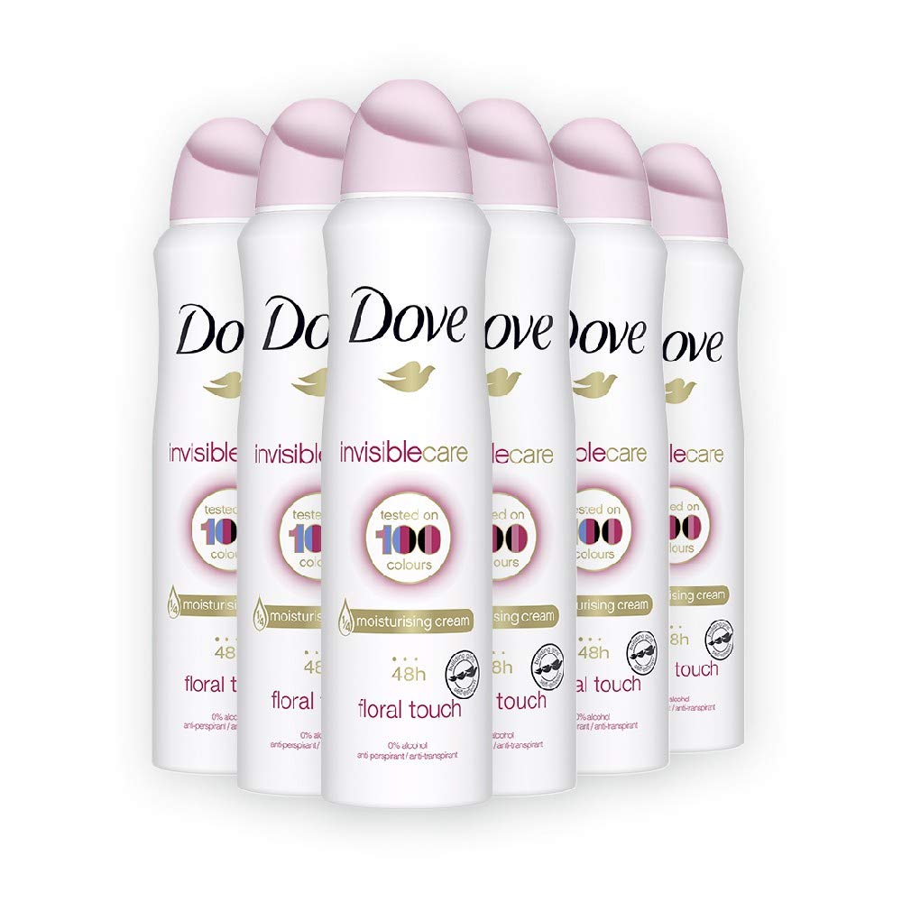 Dove Invisible Care Floral Touch Antiperspirant Deodorant Spray 150ML 30.42 Fl Oz (Pack of 6)