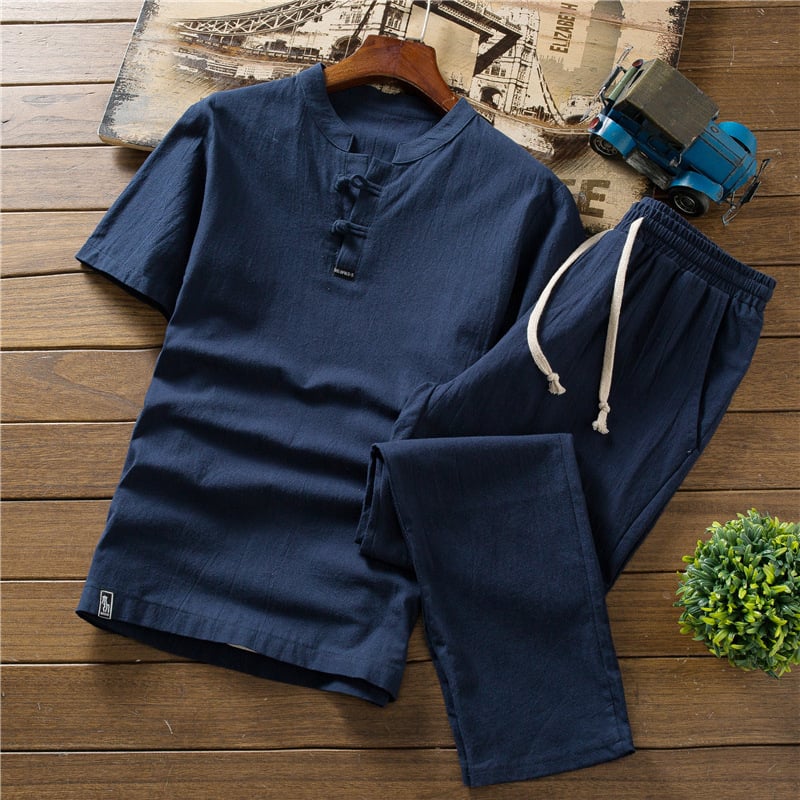 Chinese Style Short-Sleeved Linen Summer T-Shirt