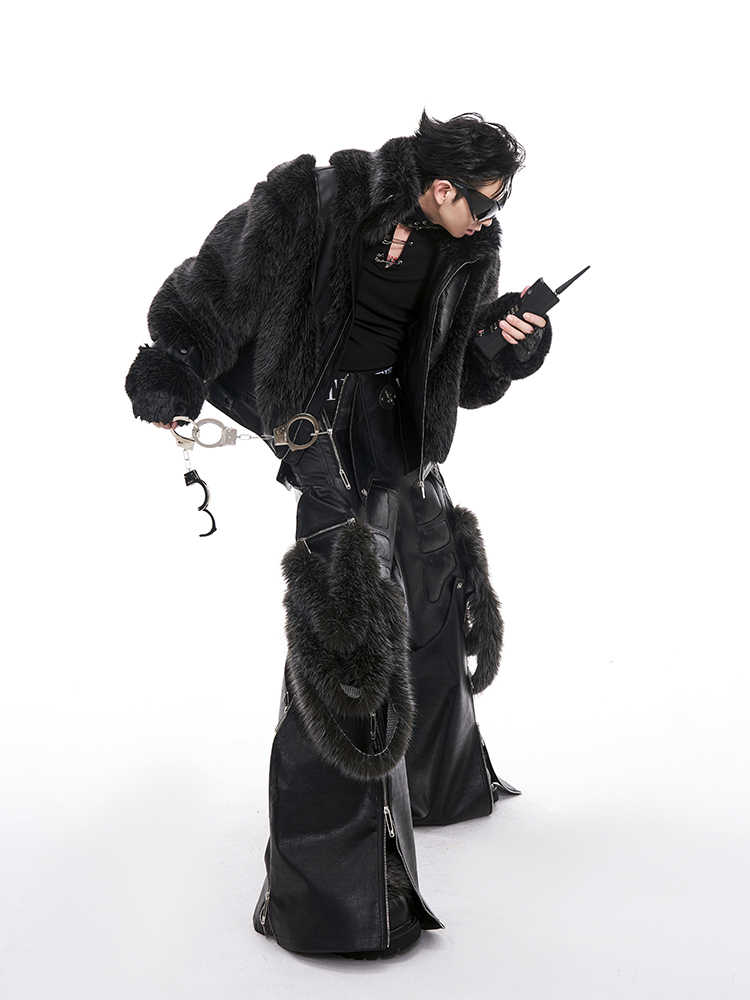 Light Luxury Plush Mink-like Short Fur Coat For Men