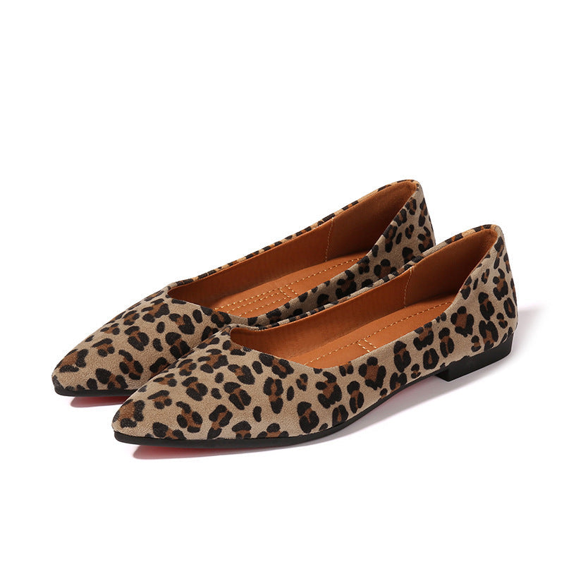 Women's Vintage Leopard Print Pointed Shoes