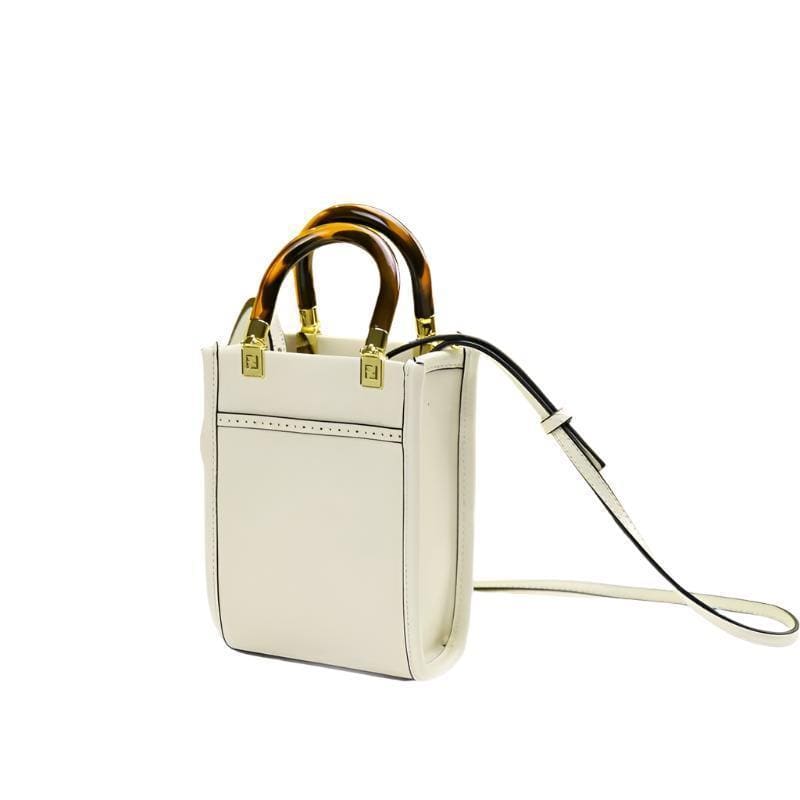 Fendi Vitello King Plexiglass Logo Embossed Mini Fendi Sunshine Shopper Tote