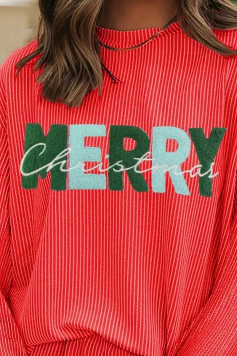Trendsi Festive Cheer Women's Loungewear Set Cozy Long Sleeve Top & Shorts Comfortable