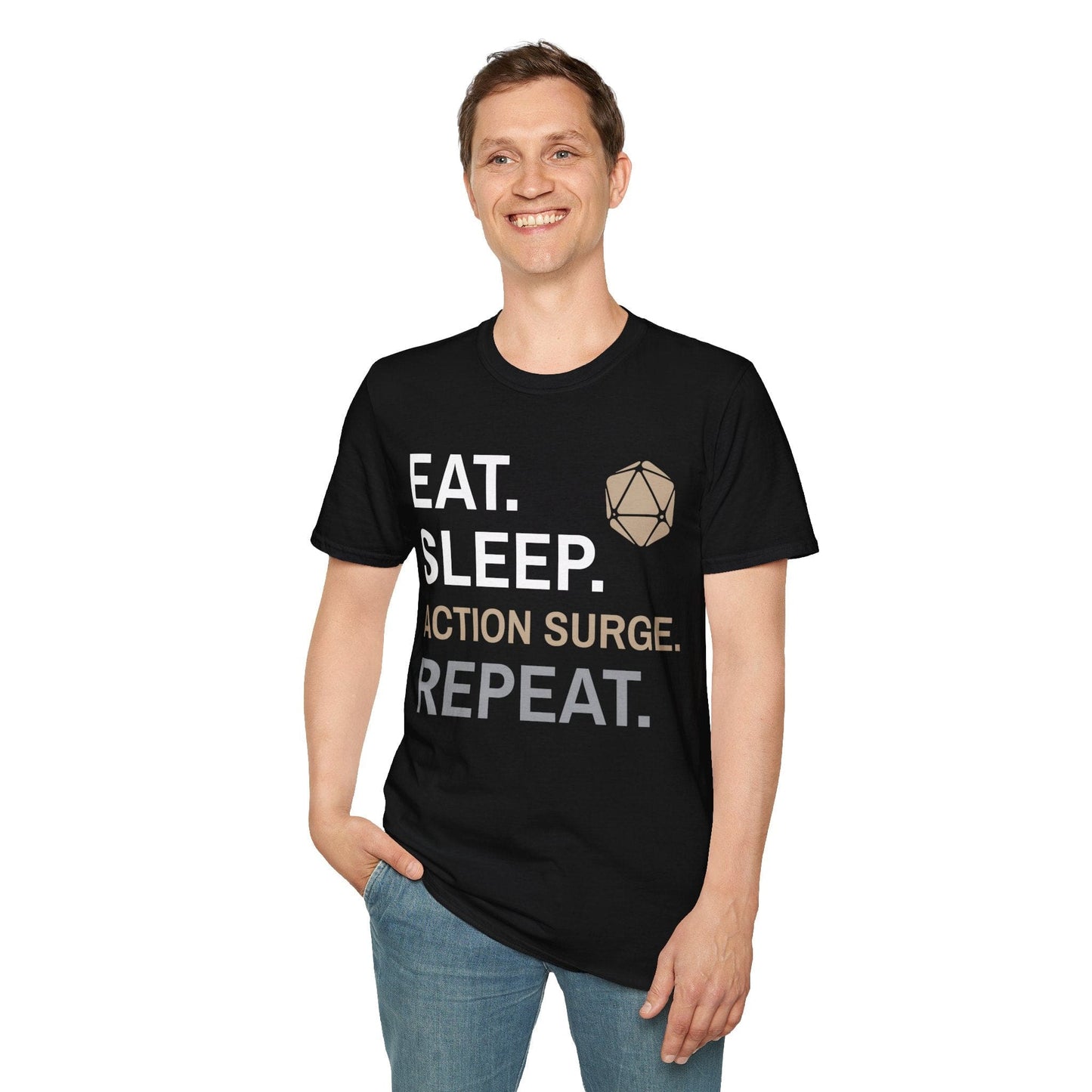 Camiseta Clase Luchador – 'Comer, Dormir, Ráfaga de Acción, Repetir'