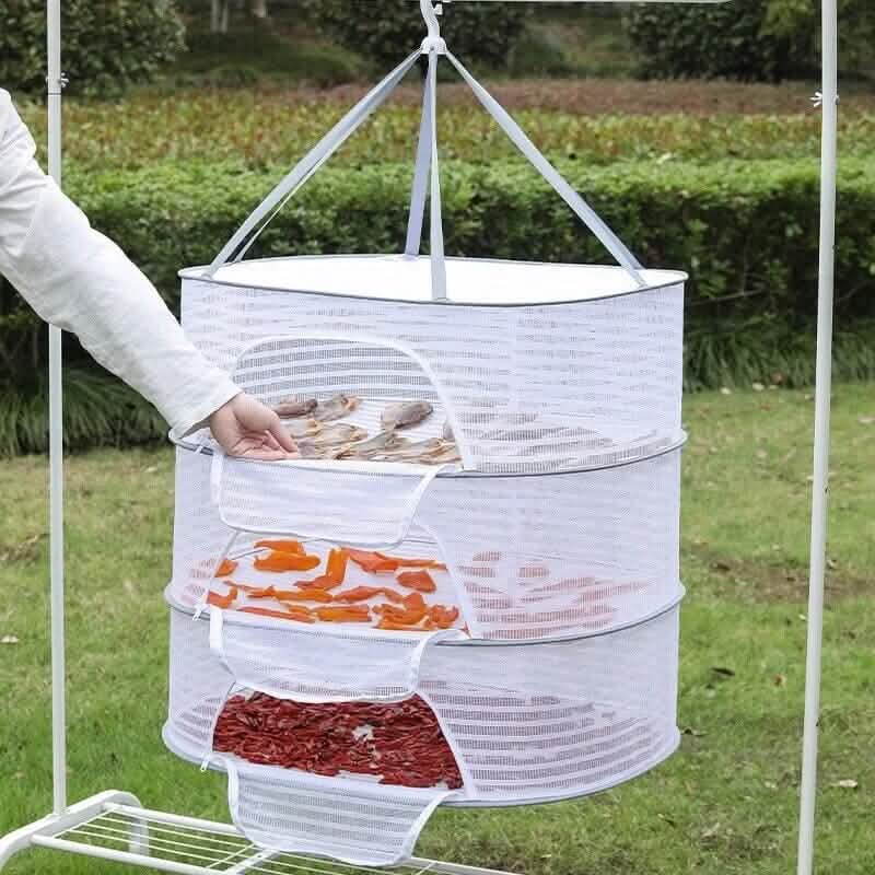 Fishing Net Hanging Dryer Bag Mesh Clothes Drying Basket Rack