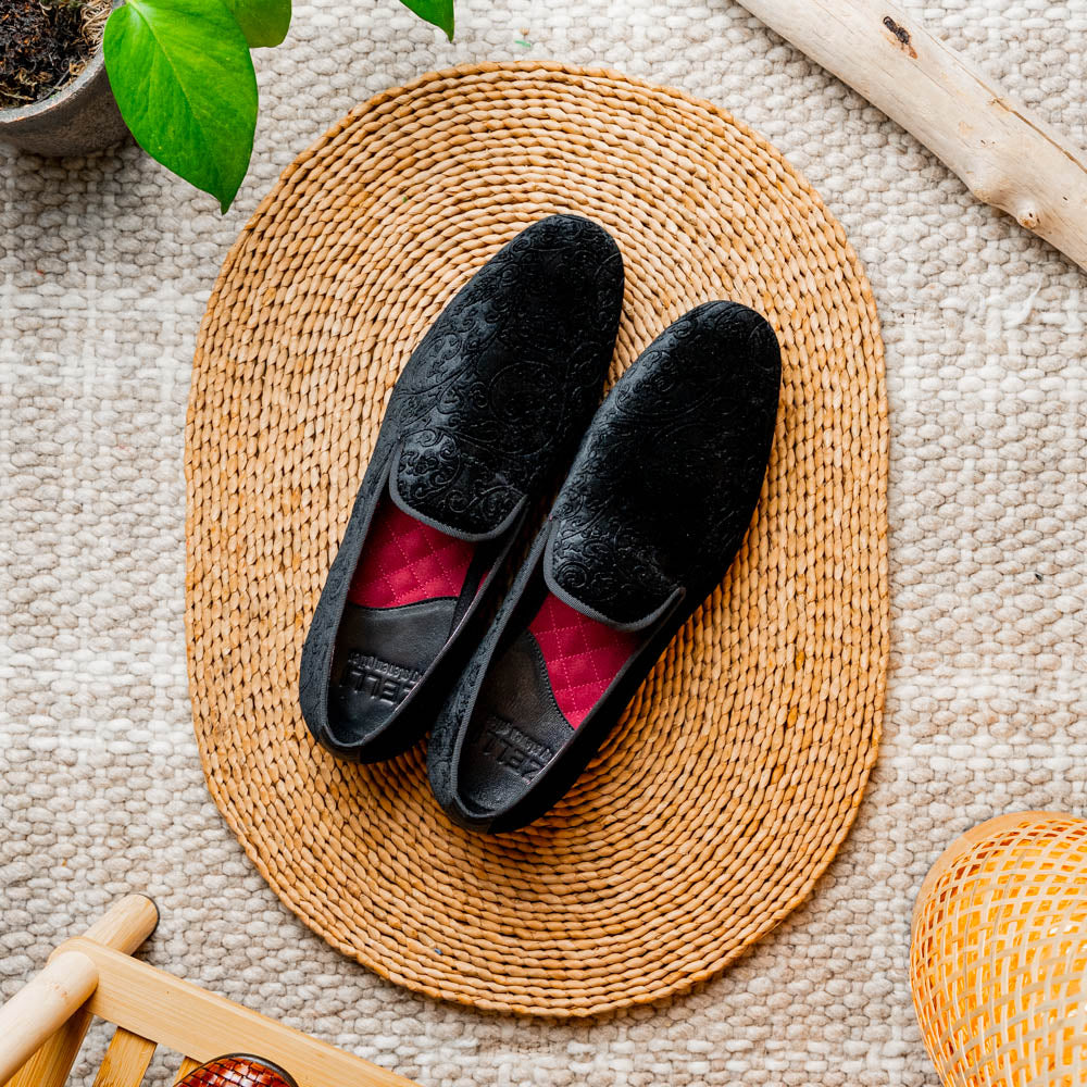10-520-BLK Zapatos de esmoquin de terciopelo FORMAL II, Negro