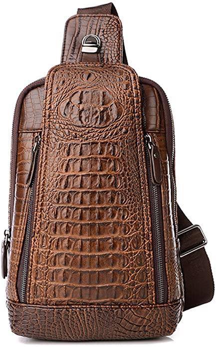Bandolera de cuero con diseño de cocodrilo – Sofisticada y práctica