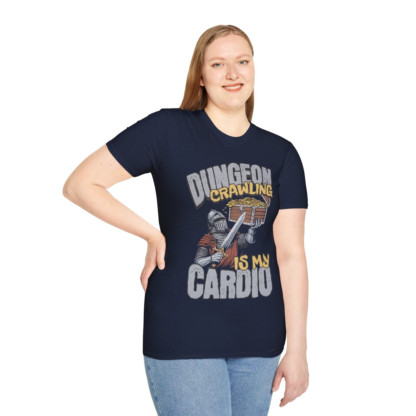 Camiseta divertida de Calabozos y Dragones - Gatear por mazmorras es mi cardio