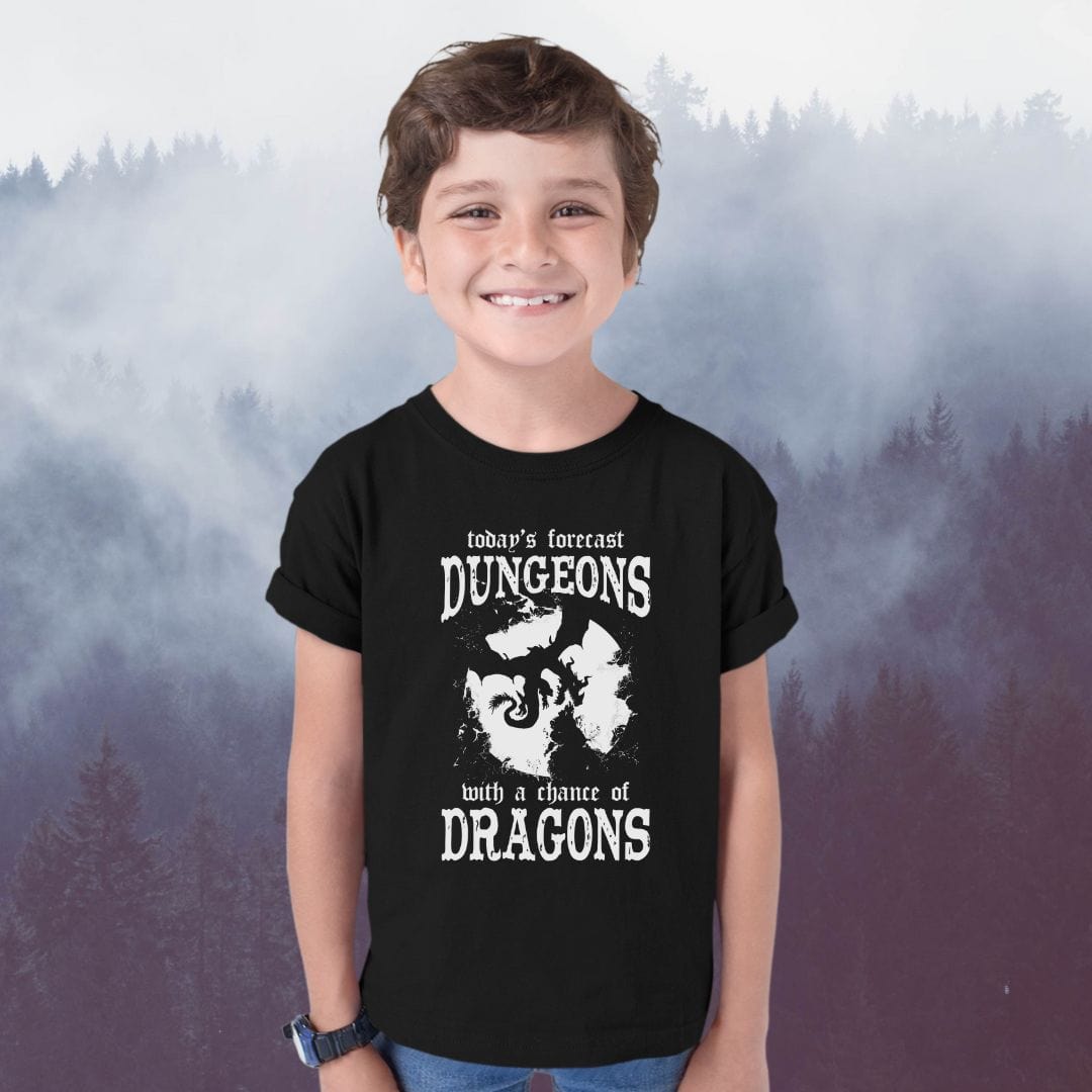 Funny D&D Weather Forecast Kids Tshirt