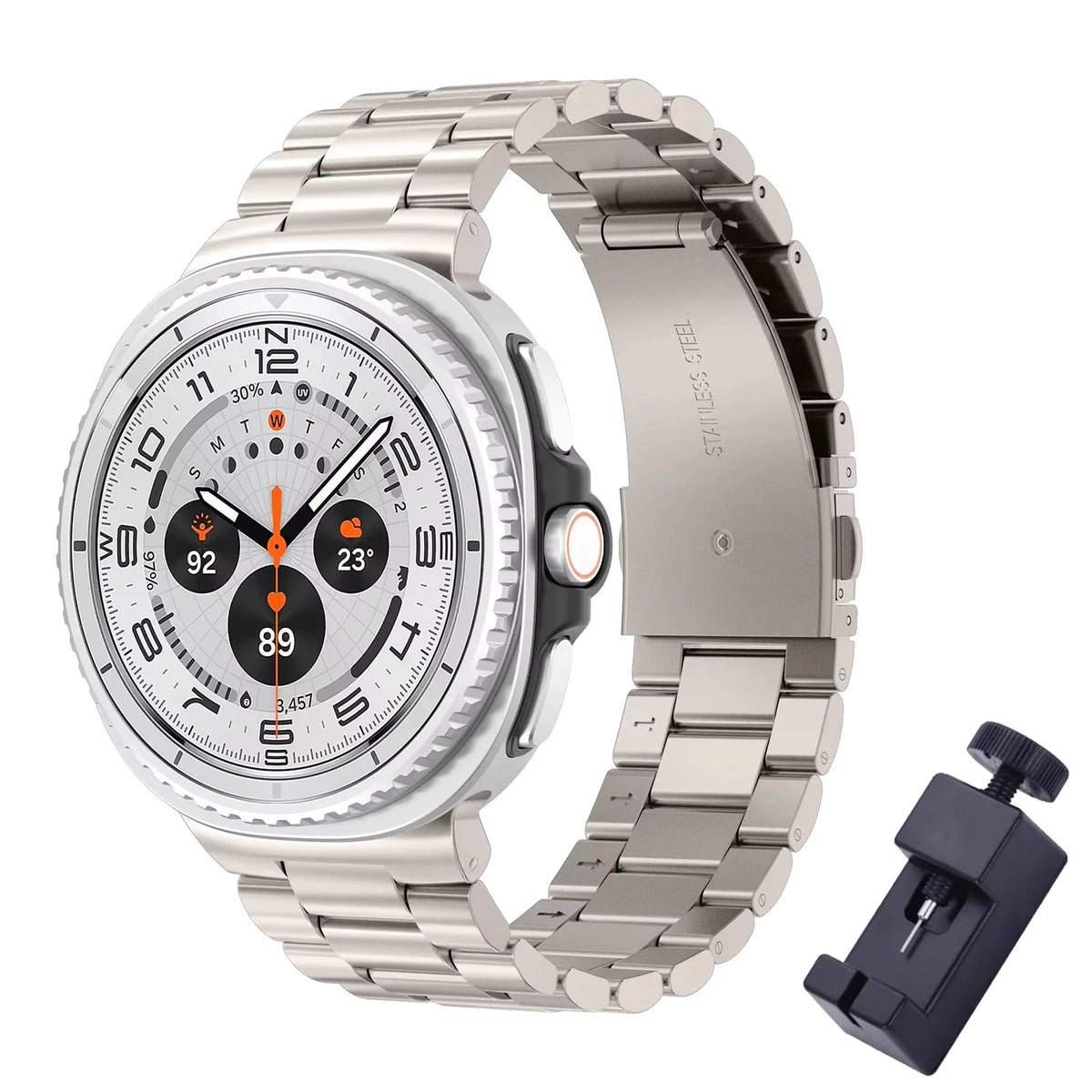 Stainless Steel Galaxy Watch8, Classic, Watch9 Band Polished