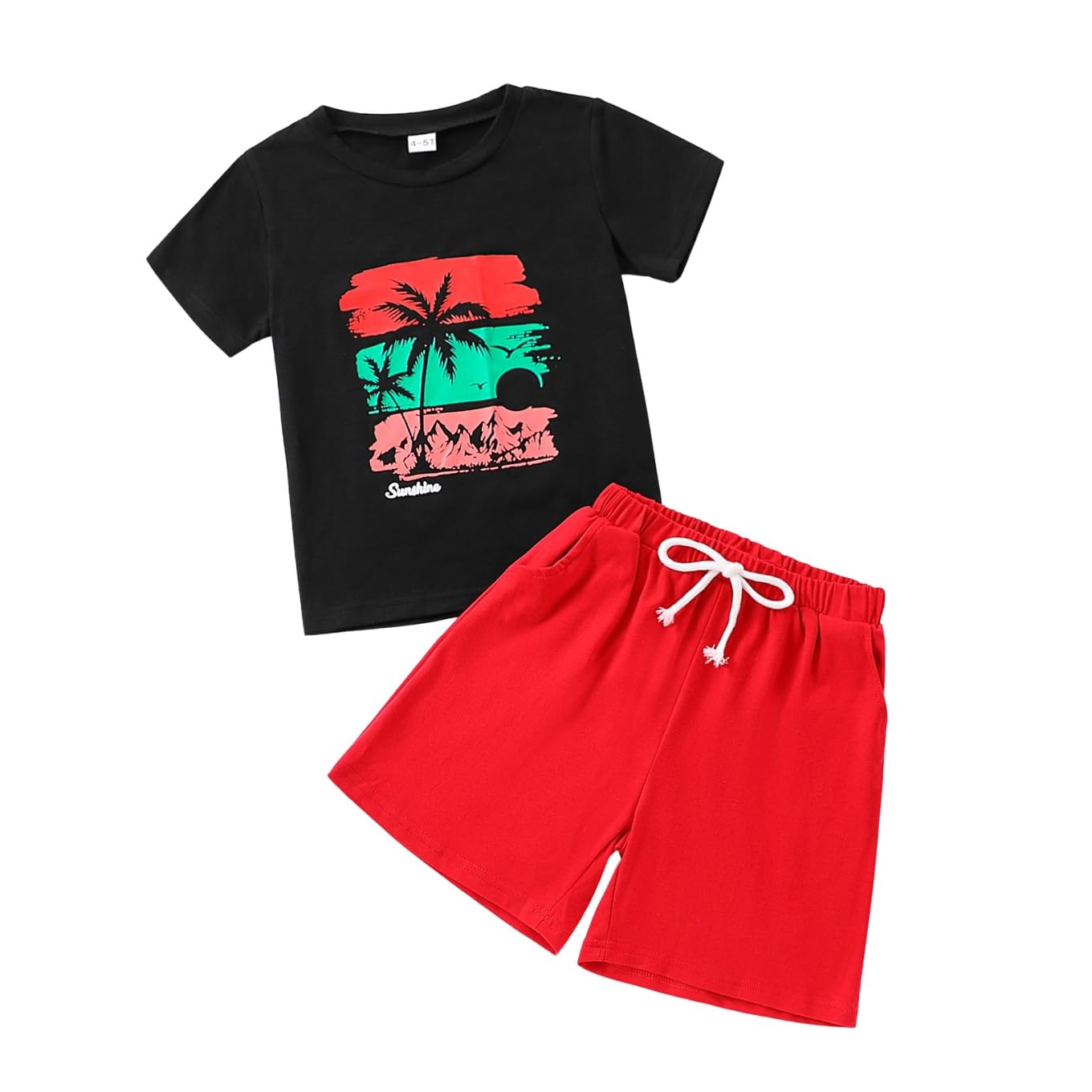 GOLLUNER Toddler Boy Summer Hawaiian Outfits Set | 6-7 T - # BOAA11310021