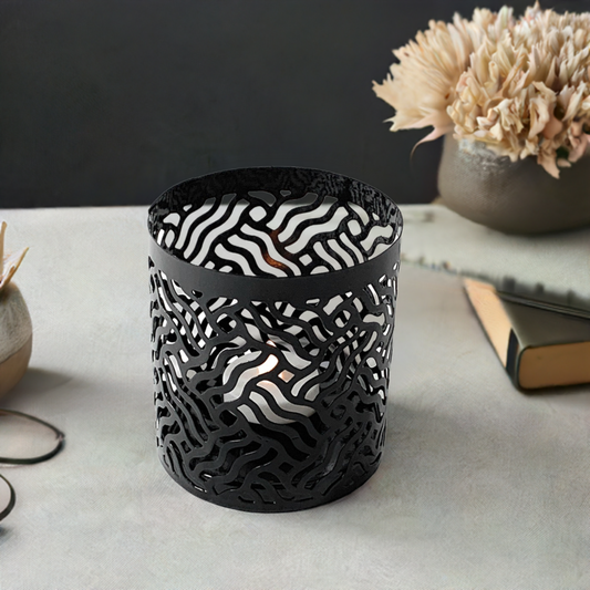 Candelabros para Velas Votivas Juego de 2 Negros