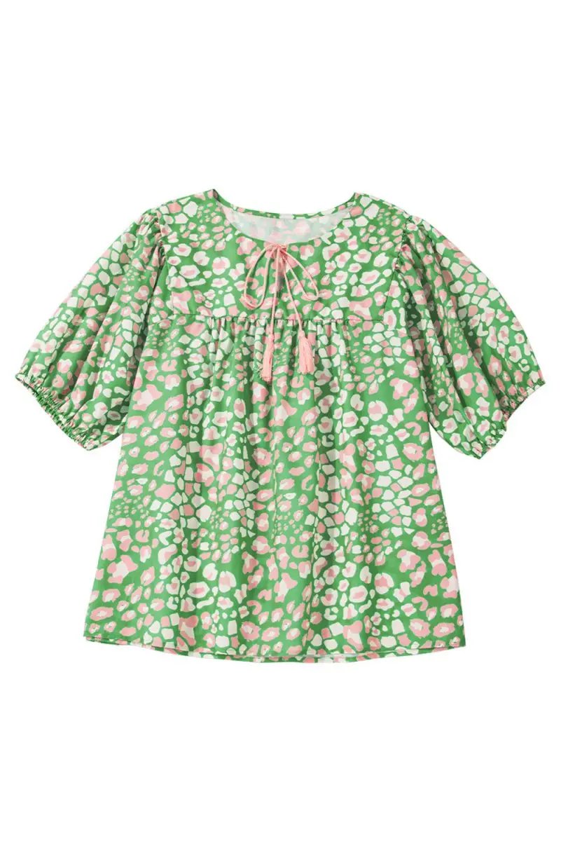 Love Salve Floral Blouse Puff Sleeves — Plus Size Summer Top
