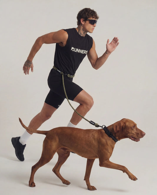 Correa manos libres para perro, color verde militar