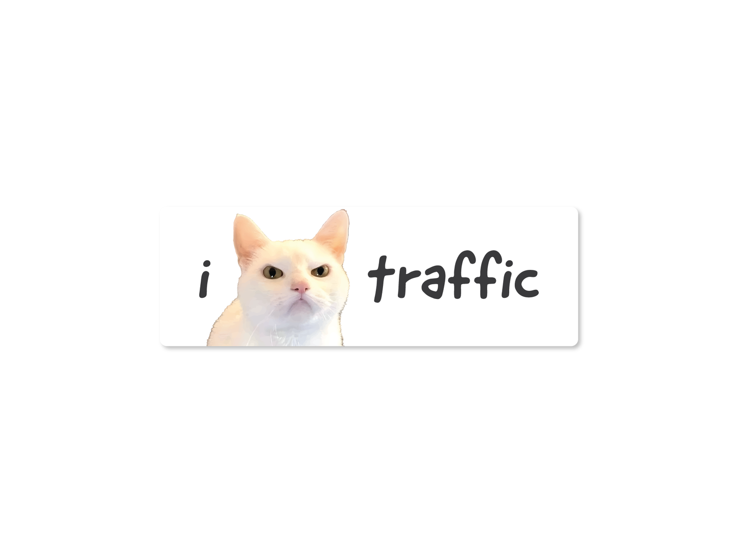 I Hate Traffic Cat Funny Bumper Sticker or Magnet