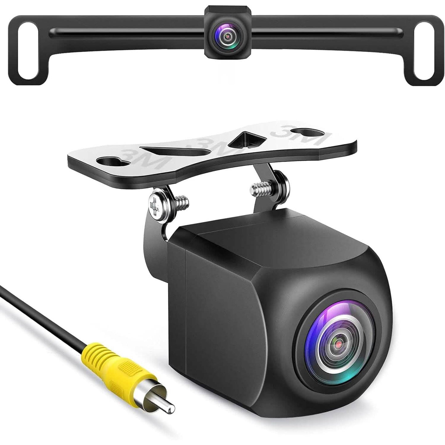 HD Backup Camera, Metal Housing 170 Degree Wide View Angle License Plate Rear View Camera (Refurbished)