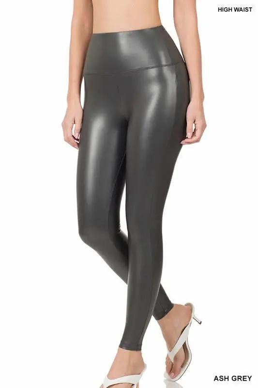 ZENANA High Rise Faux Leather Leggings for Women