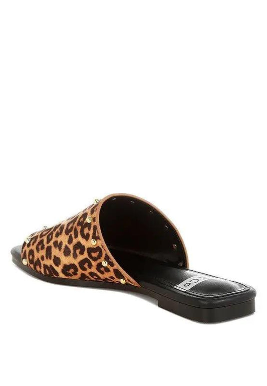 Shoes Rag Company Hilsa Leopard Print Slip-On Flats - Stylish Comfort Footwear for Women