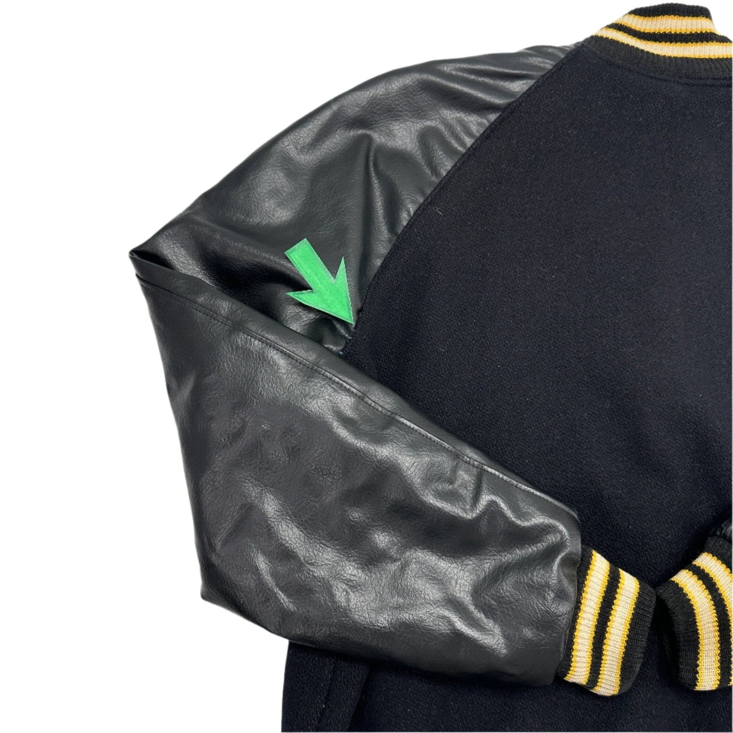 Howe's Men's Vintage Black and Gold Varsity Jacket - Size 40 (Medium)