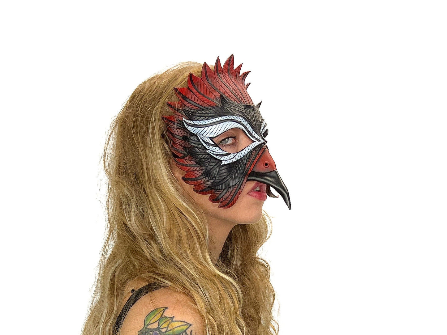 Red Raven Handmade Genuine Leather Mask