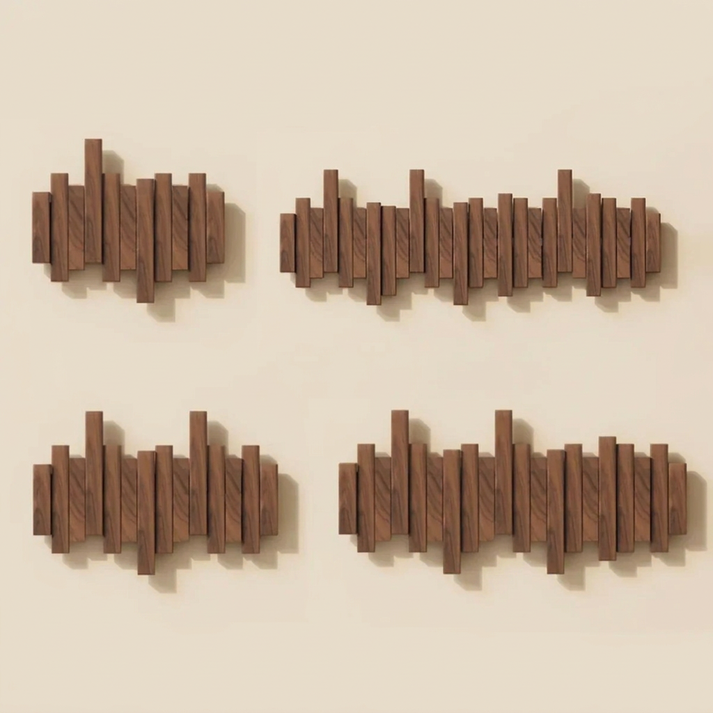 Wood Piano Wall Coat Rack