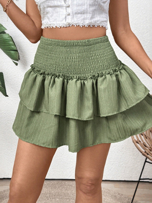 Pleated layered skirt