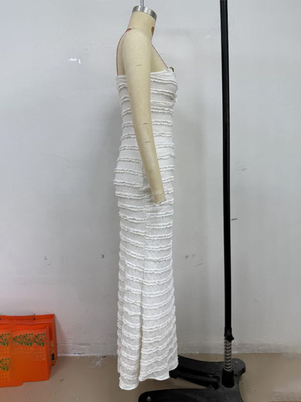 Sexy slim fit tube top hip dress