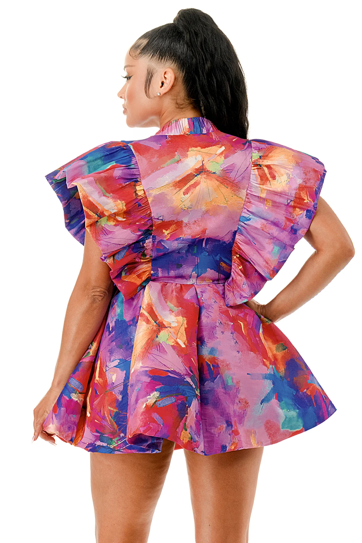 Vestido cruzado multicolor
