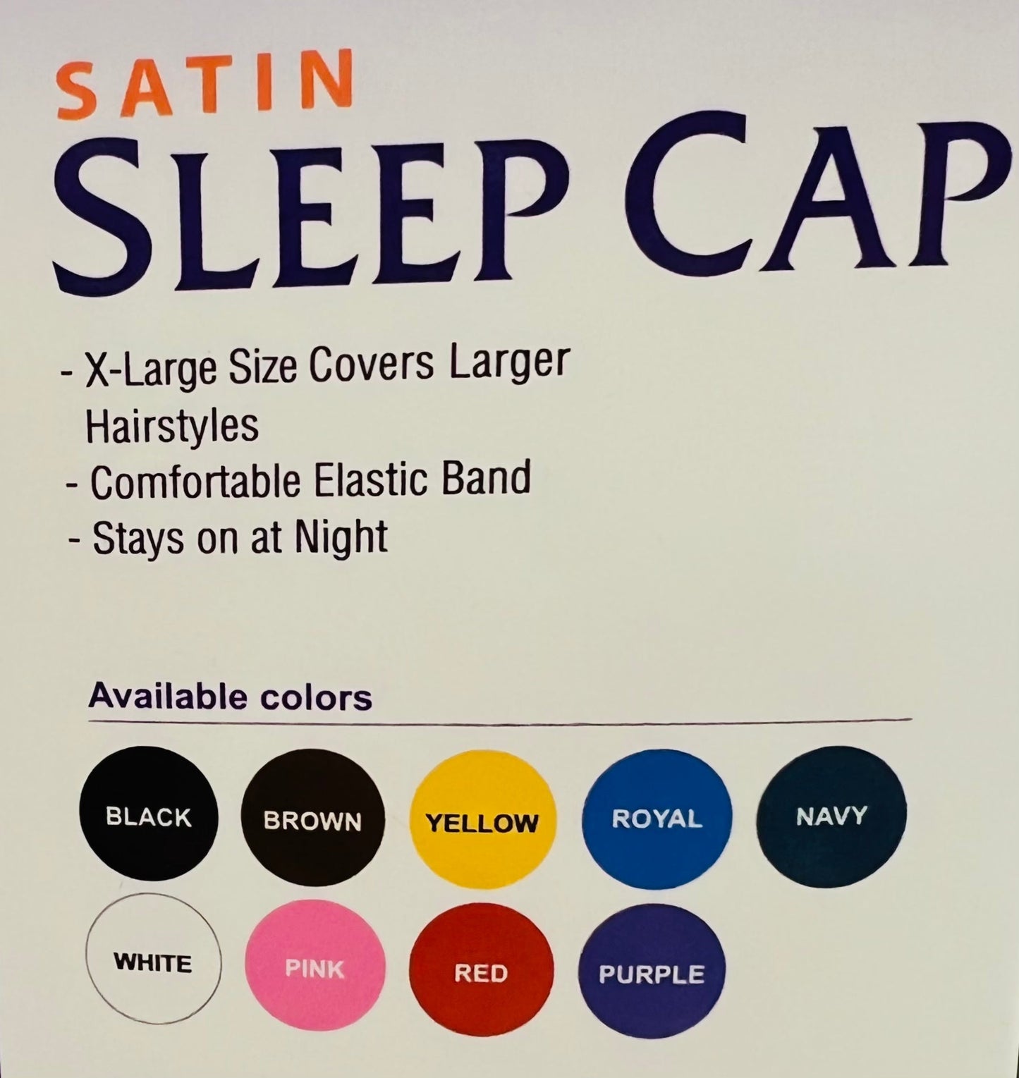 Qfitt X-Large Satin Sleep Cap